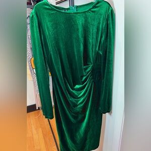 OASAP Green Velvet Dress